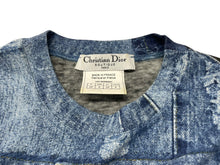 画像をギャラリービューアに読み込む, 極美品 Christian Dior クリスチャンディオール 半袖Tシャツ 1A12055021 サイズ36 デニム総柄プリント ガリアーノ期 中古 4b001824