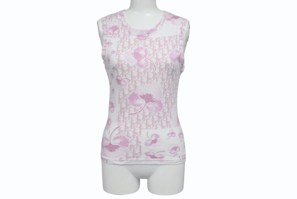 Christian Dior Tank Top Sleeveless 5P16155972 Size 36 Trotter Galliano Period Pink Good Condition Used 4b001826