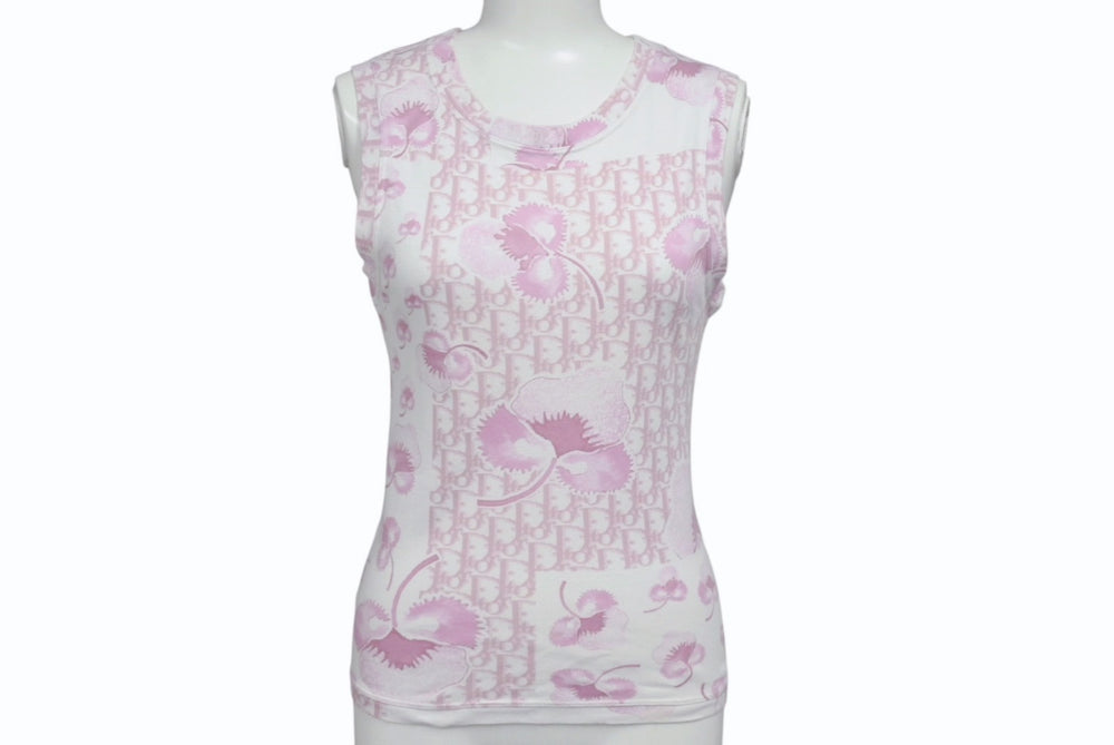 Christian Dior Tank Top Sleeveless 5P16155972 Size 36 Trotter Galliano Period Pink Good Condition Used 4b001826