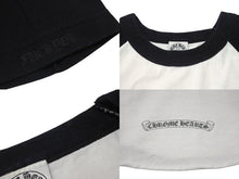 画像をギャラリービューアに読み込む, CHROME HEARTS クロムハーツ ラグラン 7部丈Tシャツ サイズM CHクロス セメタリークロス プリント ホワイト ブラック 美品 中古 4b001827
