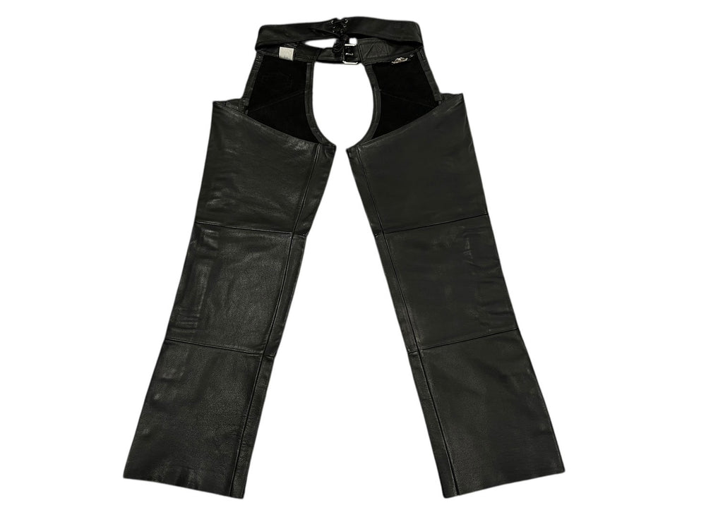 HARLEY DAVIDSON ハーレーダビッドソン レザー パンツ Chaps チャップス Genuine Leather 本革 RN103819 CA03402 サイズ L 美品 中古 4b001833