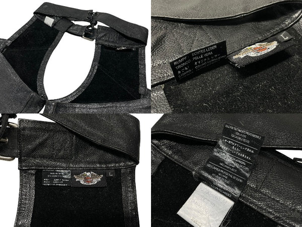 HARLEY DAVIDSON Harley-Davidson Leather Pants Chaps Genuine Leather Genuine Leather RN103819 CA03402 Size L Good Condition Used 4b001833