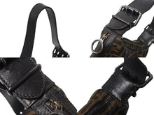 画像をギャラリービューアに読み込む, FENDI フェンディ ズッカ柄 ワンショルダーバッグ ハンドバッグ FF キャンバス レザー ブラウン ブラック ブラックメタル 美品 中古 4b001852