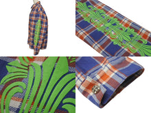 画像をギャラリービューアに読み込む, 極美品 CHROME HEARTS クロムハーツ ワーキングフランネル ジャンクヤード シャツジャケット サイズL チェック柄 フローラルクロス 中古 4b001885