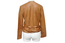 画像をギャラリービューアに読み込む, ChristianDior クリスチャンディオール ガリアーノ期 ジップアップ ノーカラージャケット ゴートレザー キャメル 36 美品 中古 4b001861