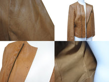 画像をギャラリービューアに読み込む, ChristianDior クリスチャンディオール ガリアーノ期 ジップアップ ノーカラージャケット ゴートレザー キャメル 36 美品 中古 4b001861
