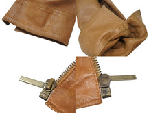 画像をギャラリービューアに読み込む, ChristianDior クリスチャンディオール ガリアーノ期 ジップアップ ノーカラージャケット ゴートレザー キャメル 36 美品 中古 4b001861