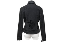 画像をギャラリービューアに読み込む, 極美品 ChristianDior クリスチャンディオール ガリアーノ期 バックロゴ デニムジャケット 5AW 5H12022810 ブラック サイズ40 中古 4b001862