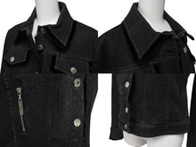 画像をギャラリービューアに読み込む, 極美品 ChristianDior クリスチャンディオール ガリアーノ期 バックロゴ デニムジャケット 5AW 5H12022810 ブラック サイズ40 中古 4b001862