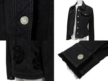 画像をギャラリービューアに読み込む, 極美品 ChristianDior クリスチャンディオール ガリアーノ期 バックロゴ デニムジャケット 5AW 5H12022810 ブラック サイズ40 中古 4b001862
