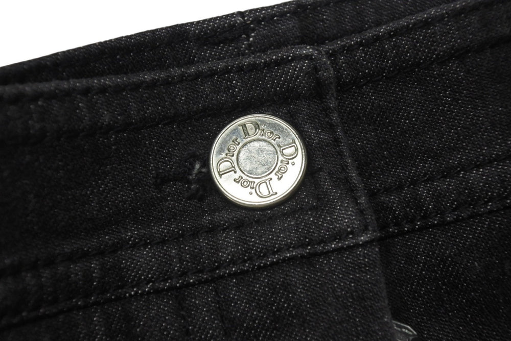 極美品 ChristianDior クリスチャンディオール ガリアーノ期 バックロゴ デニムパンツ 5AW 5H12044801 ブラック サイズ38 中古 4b001863
