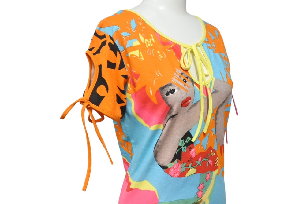 ChristianDior クリスチャンディオール グラフィックプリントTシャツ 半袖 5E16155372 05SS ジョンガリアーノ期 サイズ42 美品 中古 4b001864