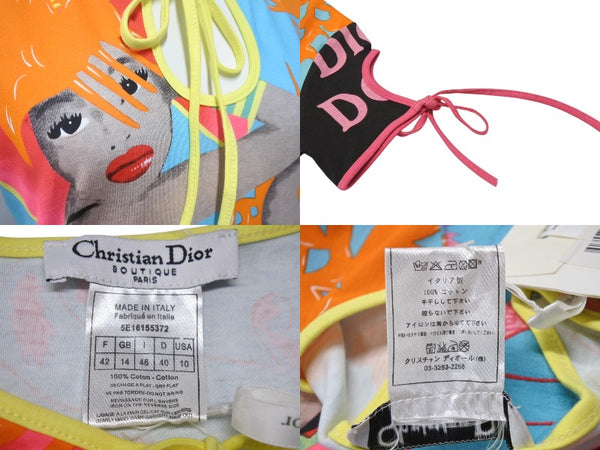 ChristianDior クリスチャンディオール グラフィックプリントTシャツ 半袖 5E16155372 05SS ジョンガリアーノ期 サイズ42 美品 中古 4b001864
