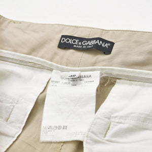 DOLCE&GABBANA ドルチェアンドガッバーナ パラシュート ボンテージカーゴパンツ VP29T U6CB コットン ベージュ ブラックメタル金具 サイズ48 美品 中古 4a001868
