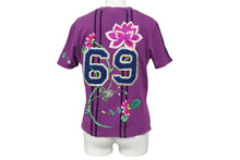 画像をギャラリービューアに読み込む, Christian Dior クリスチャンディオール 半袖Tシャツ 3H16155021 サイズ42 シニール 刺繍 パープル マルチカラー 良品 中古 4b001881