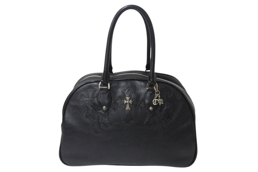 CHROME HEARTS クロムハーツ 現行型 ジムバッグ メンズ M セメタリークロスパッチ 14パッチ スモールCHクロス ブラック 美品 中古 4b001883