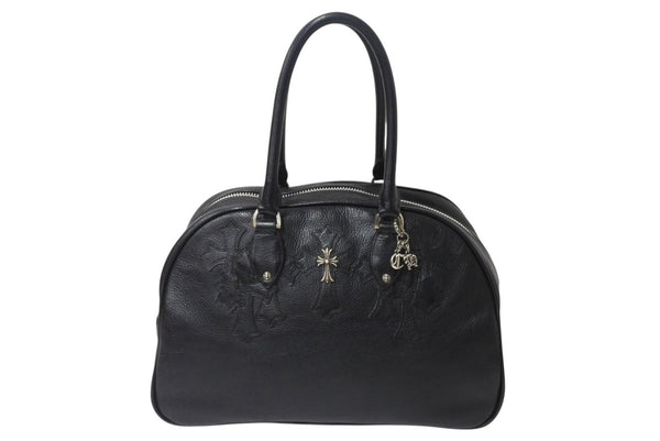 CHROME HEARTS Current Gym Bag Men's M Cemetery Cross Patch 14 Patches Small CH Cross Black Good Condition Used 4b001883