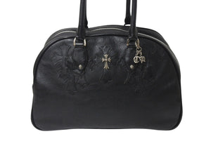 CHROME HEARTS Current Gym Bag Men's M Cemetery Cross Patch 14 Patches Small CH Cross Black Good Condition Used 4b001883