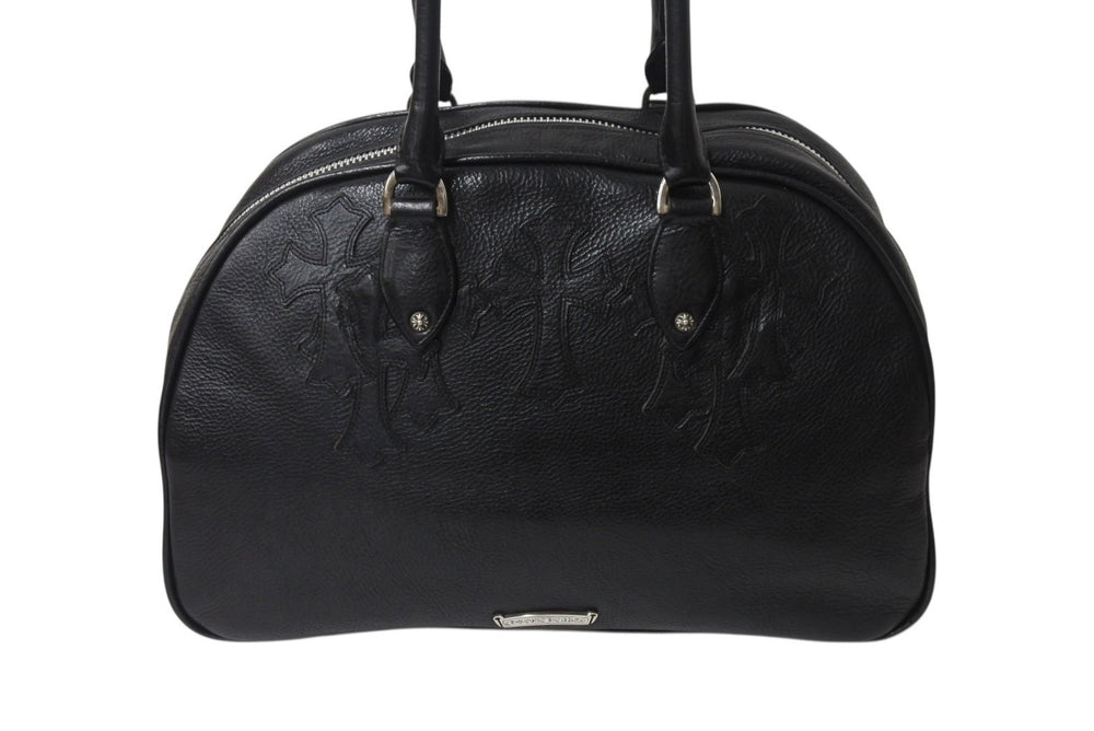CHROME HEARTS Current Gym Bag Men's M Cemetery Cross Patch 14 Patches Small CH Cross Black Good Condition Used 4b001883