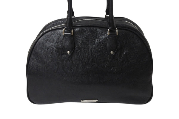 CHROME HEARTS Current Gym Bag Men's M Cemetery Cross Patch 14 Patches Small CH Cross Black Good Condition Used 4b001883