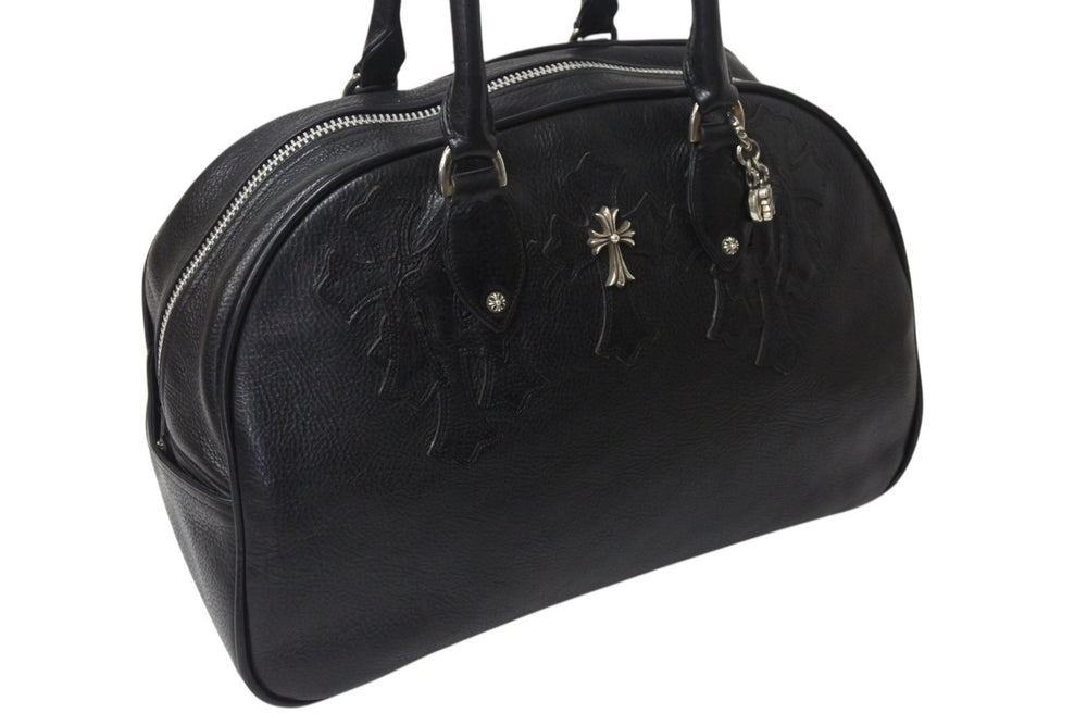 CHROME HEARTS Current Gym Bag Men's M Cemetery Cross Patch 14 Patches Small CH Cross Black Good Condition Used 4b001883