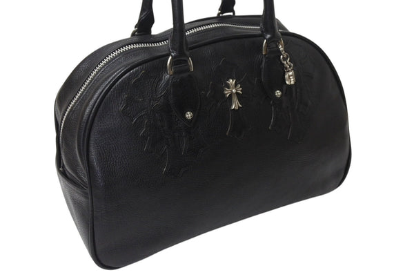 CHROME HEARTS Current Gym Bag Men's M Cemetery Cross Patch 14 Patches Small CH Cross Black Good Condition Used 4b001883