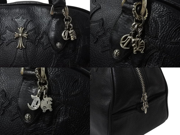 CHROME HEARTS Current Gym Bag Men's M Cemetery Cross Patch 14 Patches Small CH Cross Black Good Condition Used 4b001883