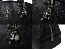 画像をギャラリービューアに読み込む, CHROME HEARTS クロムハーツ 現行型 ジムバッグ メンズ M セメタリークロスパッチ 14パッチ スモールCHクロス ブラック 美品 中古 4b001883