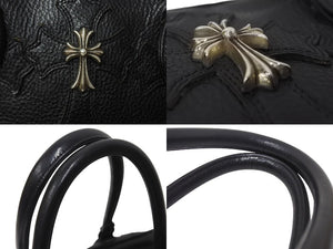 CHROME HEARTS Current Gym Bag Men's M Cemetery Cross Patch 14 Patches Small CH Cross Black Good Condition Used 4b001883