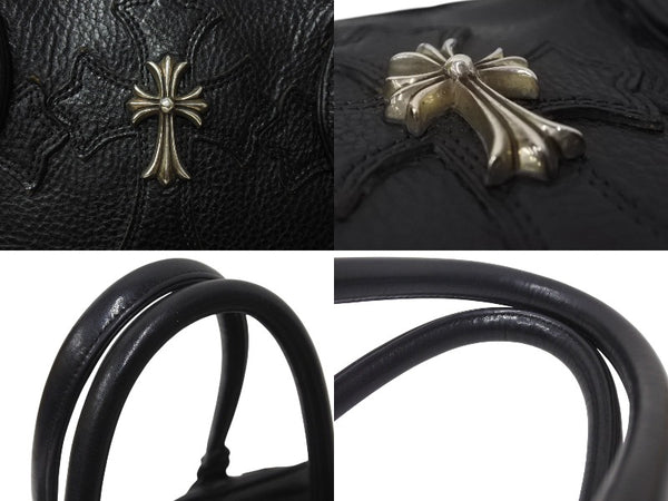 CHROME HEARTS Current Gym Bag Men's M Cemetery Cross Patch 14 Patches Small CH Cross Black Good Condition Used 4b001883