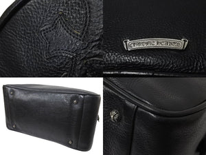 CHROME HEARTS Current Gym Bag Men's M Cemetery Cross Patch 14 Patches Small CH Cross Black Good Condition Used 4b001883