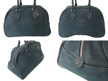 画像をギャラリービューアに読み込む, CHROME HEARTS クロムハーツ 現行型 ジムバッグ ミデュアム セメタリークロスパッチ 14パッチ ヌバック ブルー系 美品 中古 4b001884