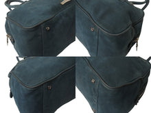 画像をギャラリービューアに読み込む, CHROME HEARTS クロムハーツ 現行型 ジムバッグ ミデュアム セメタリークロスパッチ 14パッチ ヌバック ブルー系 美品 中古 4b001884