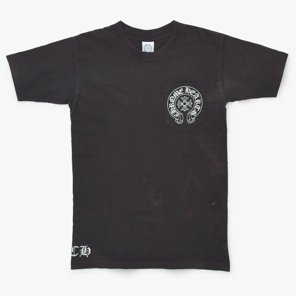 CHROME HEARTS クロムハーツ 半袖Tシャツ サイズS オールドモデル ホースシュー スクロールラベルロゴ ブラック 良品 中古 4a001886