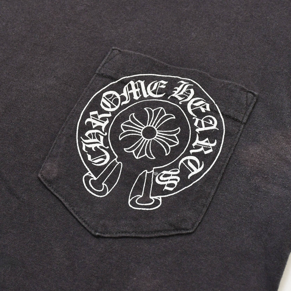 CHROME HEARTS クロムハーツ 半袖Tシャツ サイズS オールドモデル ホースシュー スクロールラベルロゴ ブラック 良品 中古 4a001886
