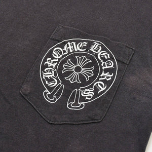 CHROME HEARTS クロムハーツ 半袖Tシャツ サイズS オールドモデル ホースシュー スクロールラベルロゴ ブラック 良品 中古 4a001886