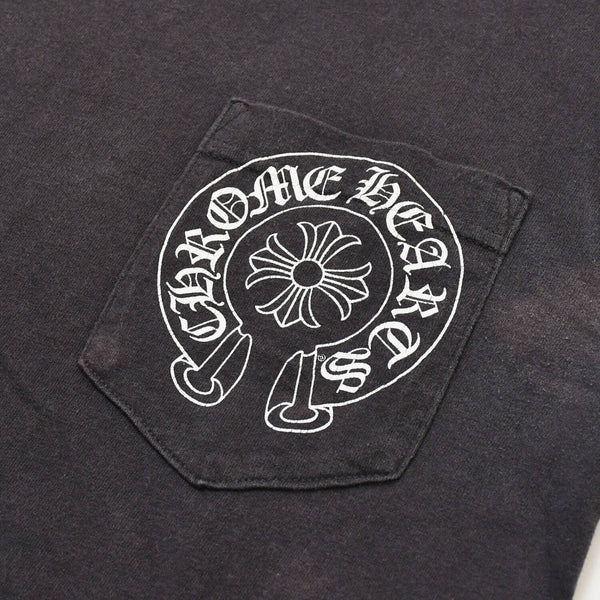 CHROME HEARTS クロムハーツ 半袖Tシャツ サイズS オールドモデル ホースシュー スクロールラベルロゴ ブラック 良品 中古 4a001886