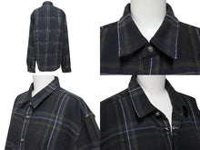 画像をギャラリービューアに読み込む, CHROME HEARTS クロムハーツ LOOSE END 長袖シャツ サイズL チェック柄 クロスボールボタン CHクロスレザーパッチ チャコール系 美品 中古 4b001886