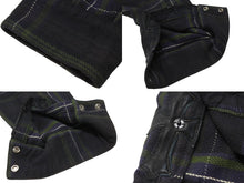 画像をギャラリービューアに読み込む, CHROME HEARTS クロムハーツ LOOSE END 長袖シャツ サイズL チェック柄 クロスボールボタン CHクロスレザーパッチ チャコール系 美品 中古 4b001886