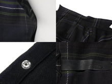 画像をギャラリービューアに読み込む, CHROME HEARTS クロムハーツ LOOSE END 長袖シャツ サイズL チェック柄 クロスボールボタン CHクロスレザーパッチ チャコール系 美品 中古 4b001886