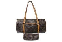 Load image into Gallery viewer, LOUIS VUITTON ルイヴィトン パピヨン30 モノグラムキャンバス ハンドバッグ 旧型 筒形 M51385 ブラウン 美品 中古 4b001907
