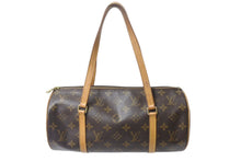 Load image into Gallery viewer, LOUIS VUITTON ルイヴィトン パピヨン30 モノグラムキャンバス ハンドバッグ 旧型 筒形 M51385 ブラウン 美品 中古 4b001907