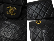Load image into Gallery viewer, 極美品 CHANEL シャネル マトラッセ25 Wフラップ Wチェーンショルダーバッグ 1番台 ラムスキン ココマーク ブラック ゴールド金具 中古 4b001920