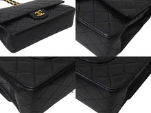 Load image into Gallery viewer, 極美品 CHANEL シャネル マトラッセ25 Wフラップ Wチェーンショルダーバッグ 1番台 ラムスキン ココマーク ブラック ゴールド金具 中古 4b001920