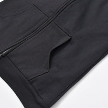 Load image into Gallery viewer, CHROME HEARTS クロムハーツ オールド スクロールラベル ロゴ サーマル ダガー ジップアップ フーディー サイズS ブラック ホワイト コットン シルバー金具 美品 中古 4b011920