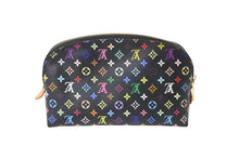 画像をギャラリービューアに読み込む, LOUIS VUITTON ルイヴィトン モノグラム マルチカラー ポシェットコスメティック M47355 ゴールド金具 ノワール ブラック 黒 中古 4b001923