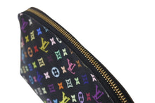 画像をギャラリービューアに読み込む, LOUIS VUITTON ルイヴィトン モノグラム マルチカラー ポシェットコスメティック M47355 ゴールド金具 ノワール ブラック 黒 中古 4b001923