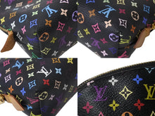 画像をギャラリービューアに読み込む, LOUIS VUITTON ルイヴィトン モノグラム マルチカラー ポシェットコスメティック M47355 ゴールド金具 ノワール ブラック 黒 中古 4b001923