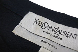 YVES SAINT LAURENT イヴサンローラン 半袖Ｔシャツ カサンドラロゴ ネイビー ブラック コットン サイズS 美品 中古 4b001946