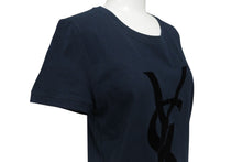 Load image into Gallery viewer, YVES SAINT LAURENT イヴサンローラン 半袖Ｔシャツ カサンドラロゴ ネイビー ブラック コットン サイズS 美品 中古 4b001946
